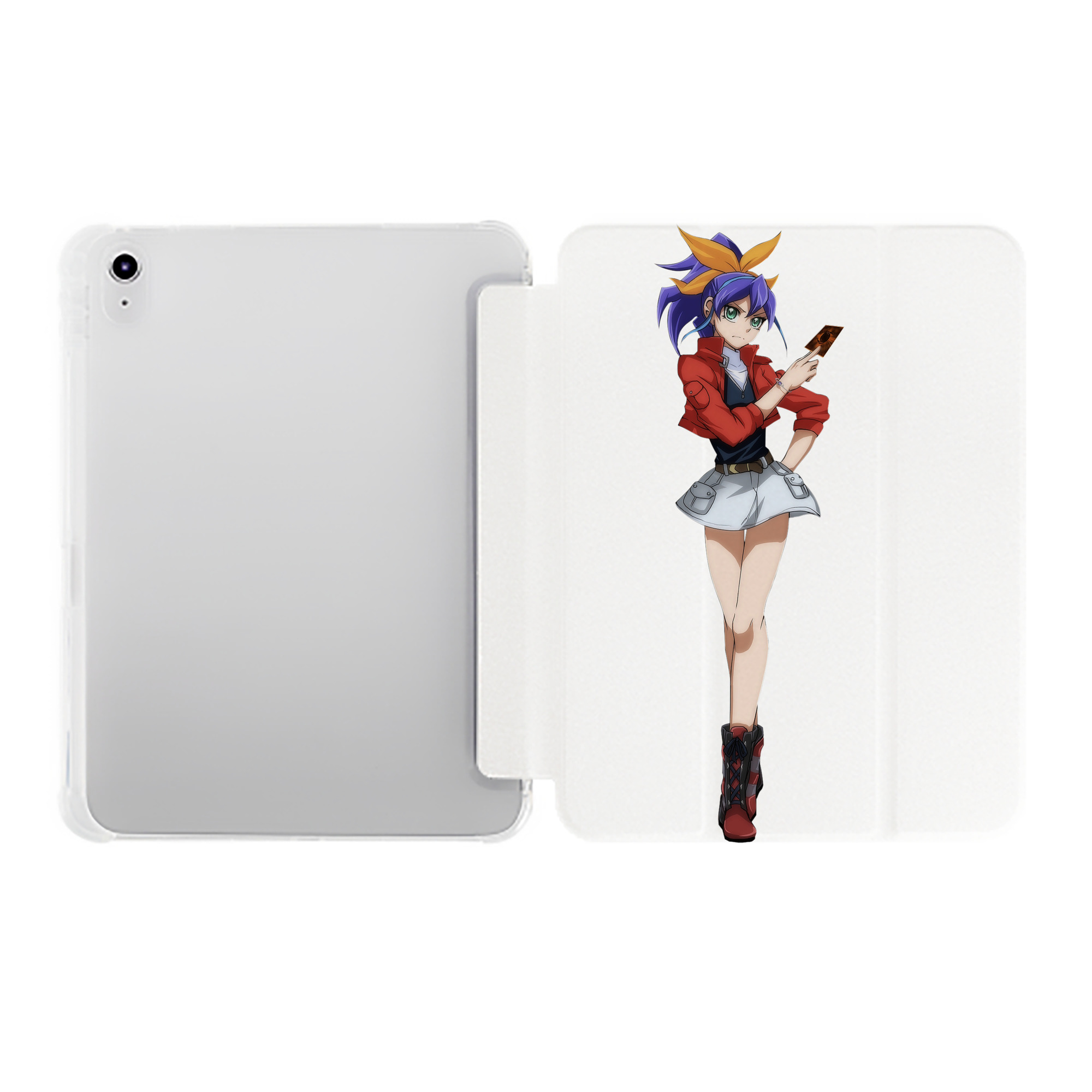 （画像用） 遊☆戯☆王 Yu-Gi-Oh! IPad ケース ペン収納付き 三つ折りスタンド PUレザー×シリコン 対応機種9.5/10.5/10.9インチ